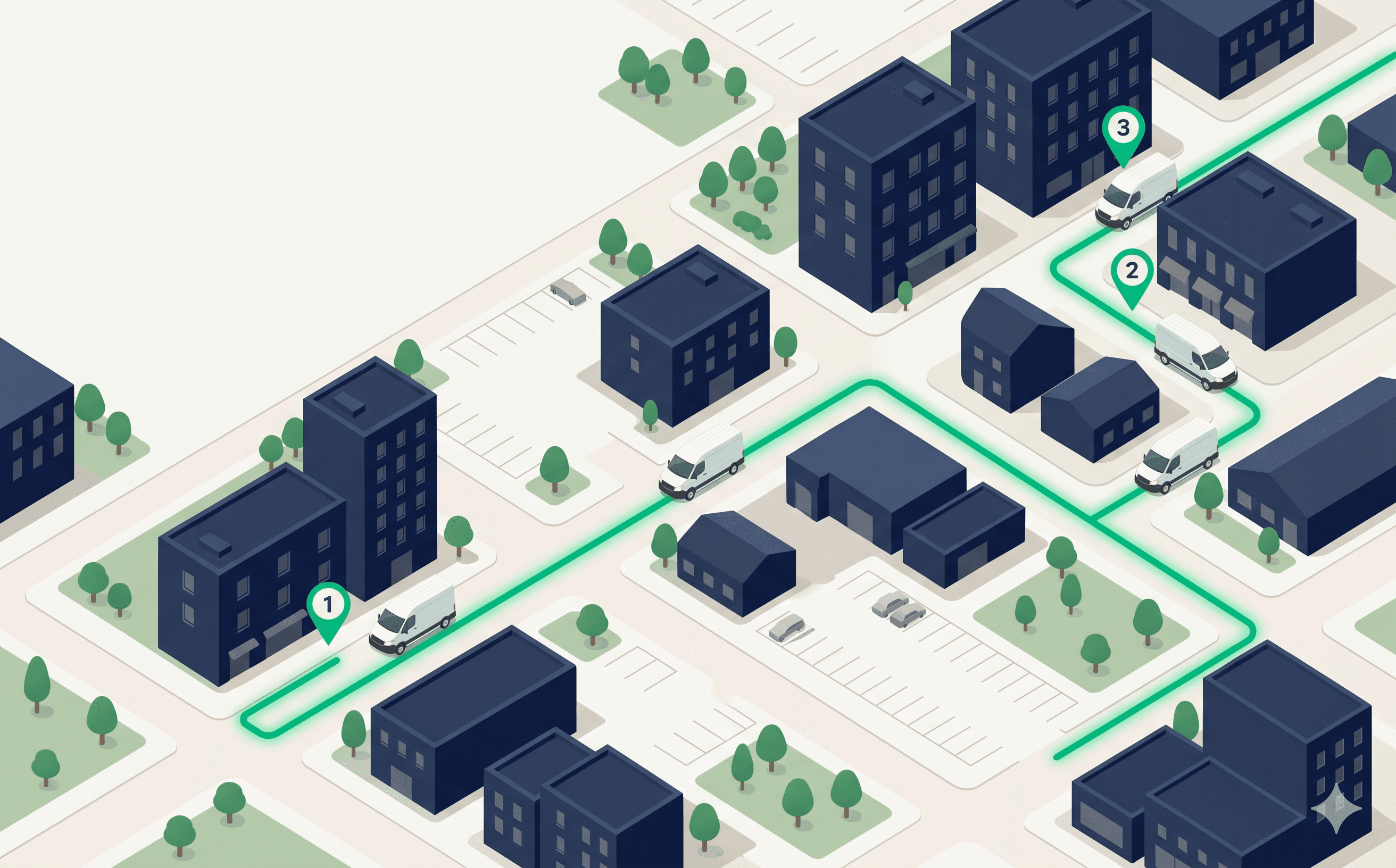 Dispatcher map view with fleet routes, vehicles, and traffic context